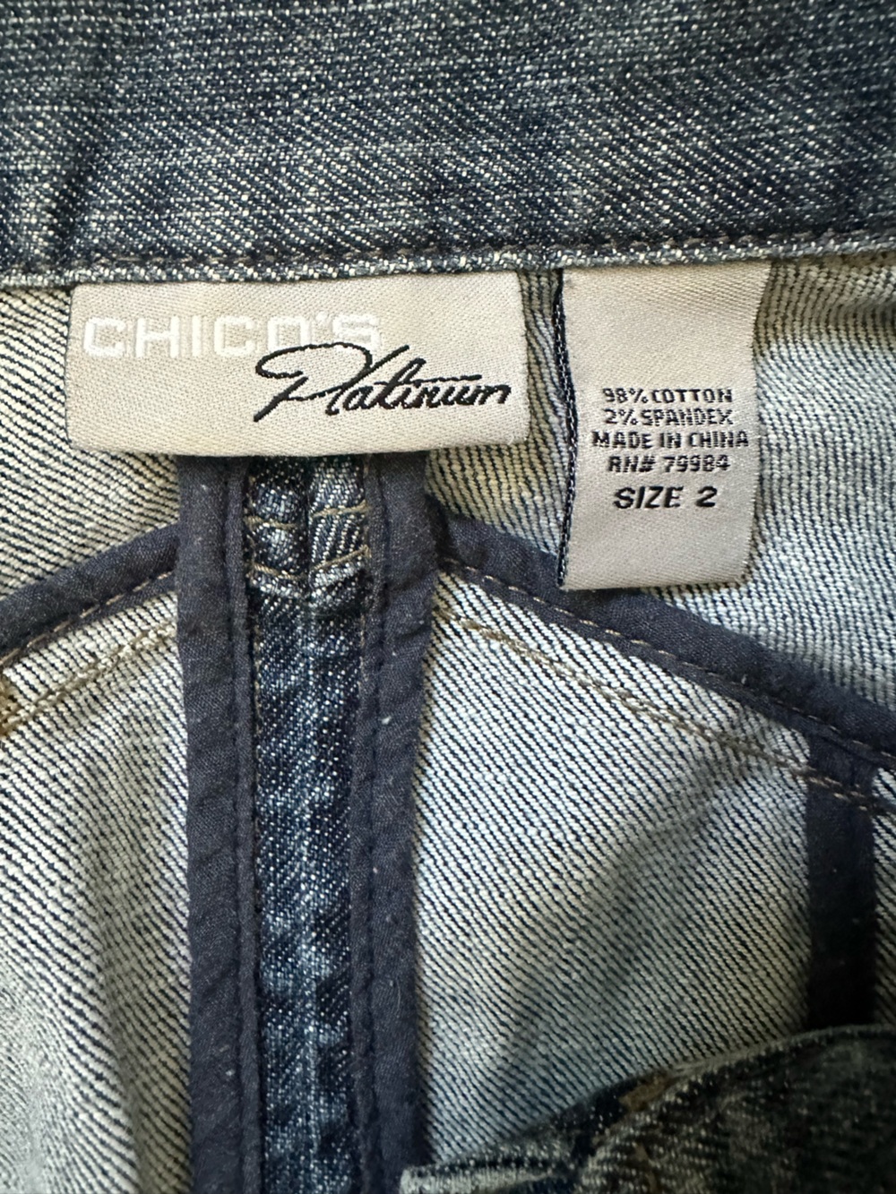 Chico's Medium Blue Denim Sleeveless Button Vest - Picture 7 of 7